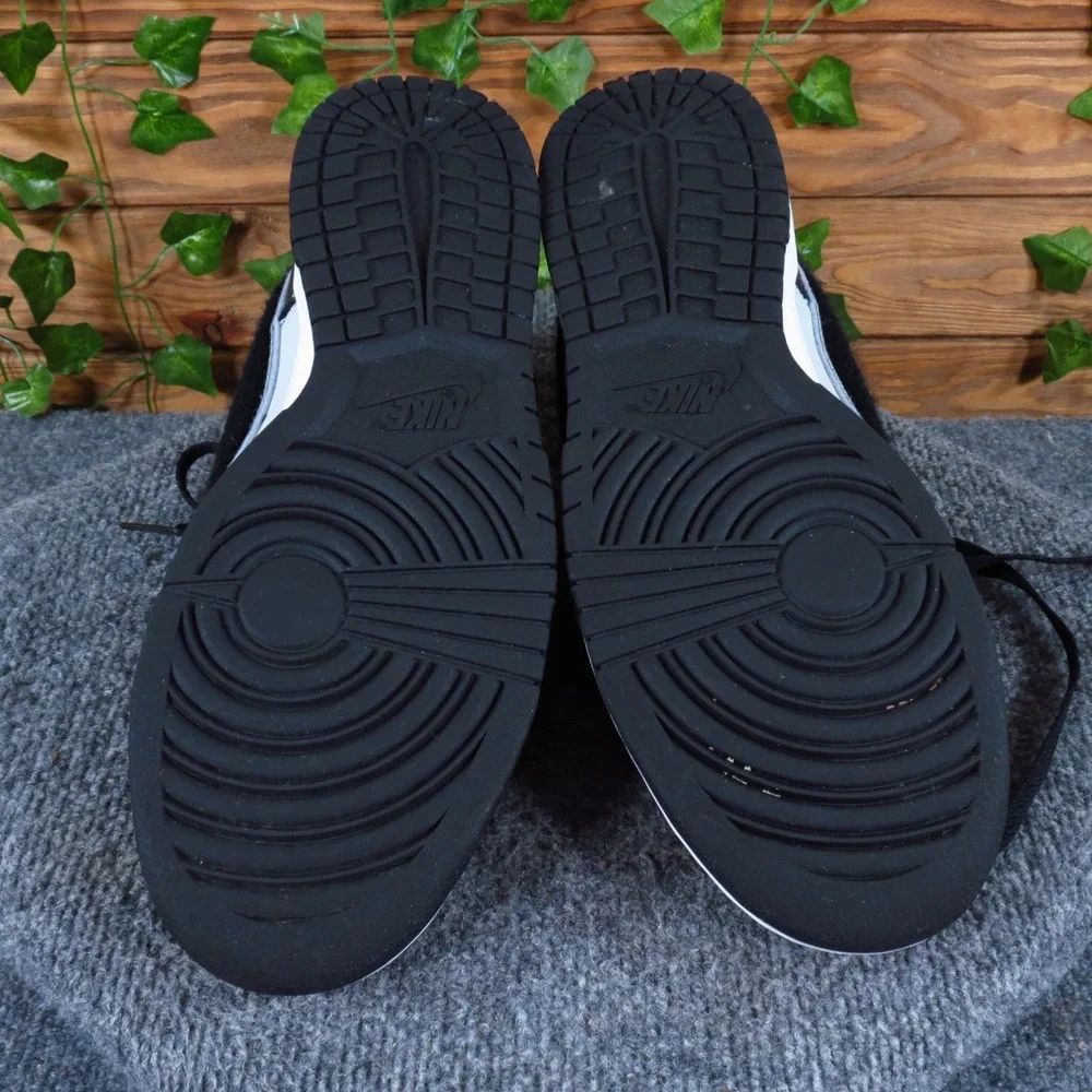 Nike Dunk Low Chenille Swoosh Men Shoes Sz 12.5 Lifestyle Black White DQ7683-001